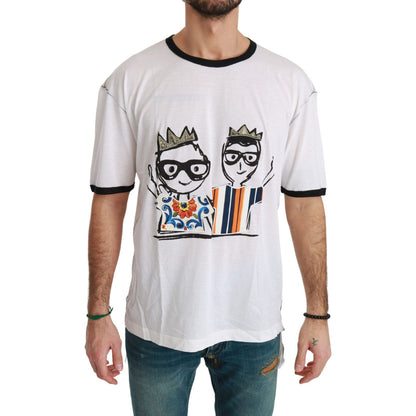 Dolce & Gabbana White Men Print #dgfamily Cotton T-shirt
