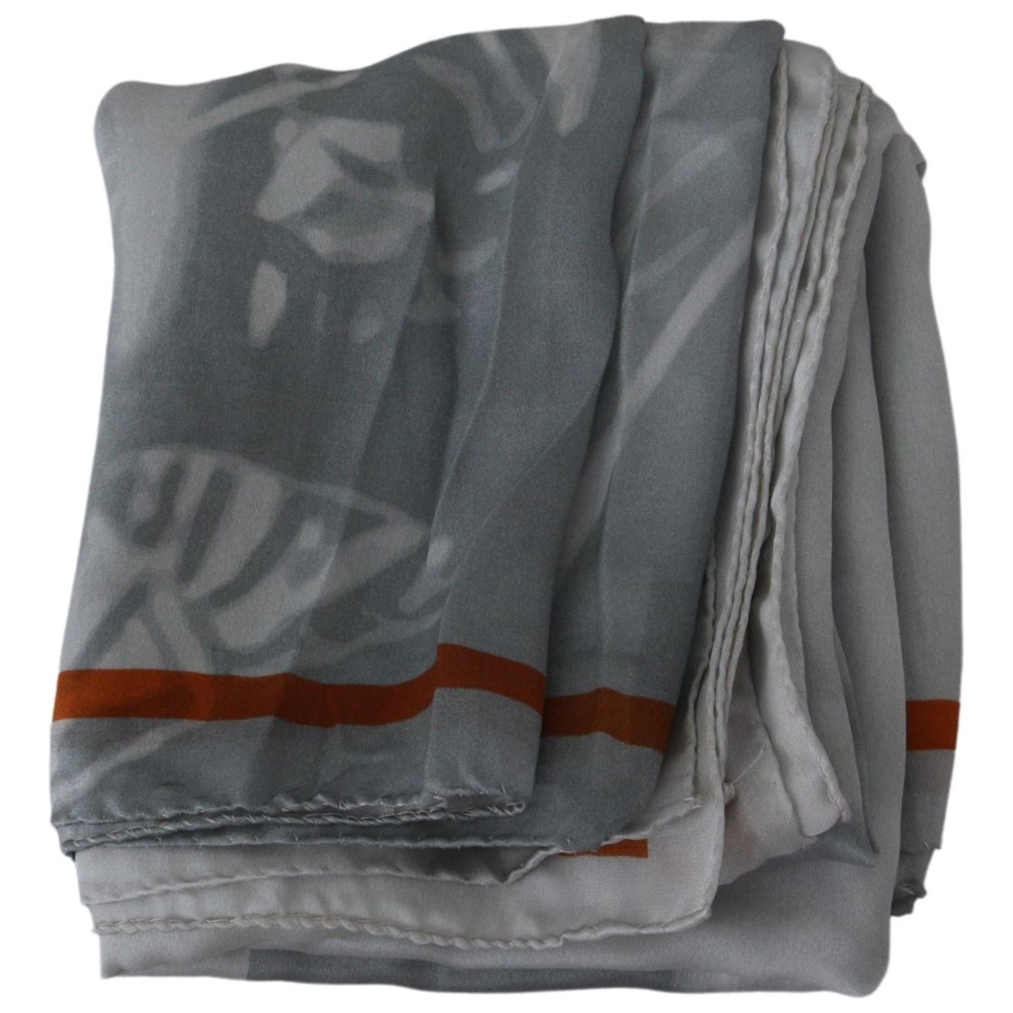 Costume National Gray Red Silk Shawl Foulard Wrap Scarf Costume National