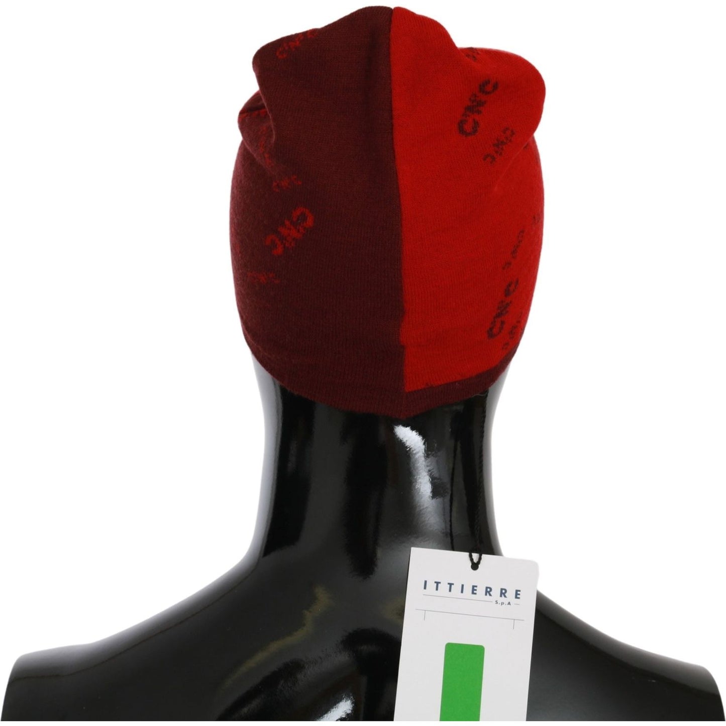 Costume National Red Wool Blend Branded Beanie Hat Costume National