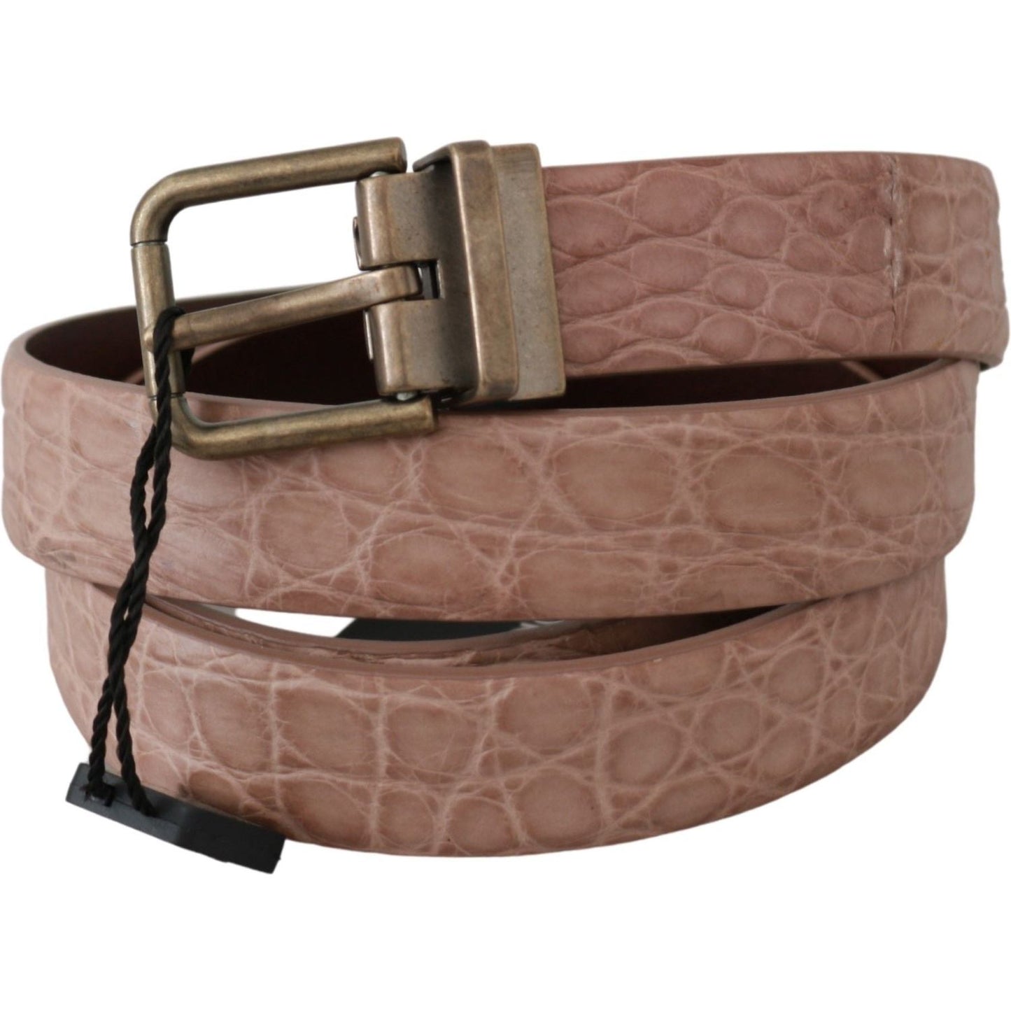 Dolce & Gabbana Beige Exotic Skin Gold Buckle Leather Belt Dolce & Gabbana