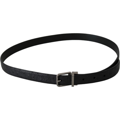 Dolce & Gabbana Black Exotic Skin Pattern Silver Buckle Belt Dolce & Gabbana