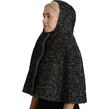 Dolce & Gabbana Gray Tweet Wool Kaftan Jacket Coat Top Dolce & Gabbana