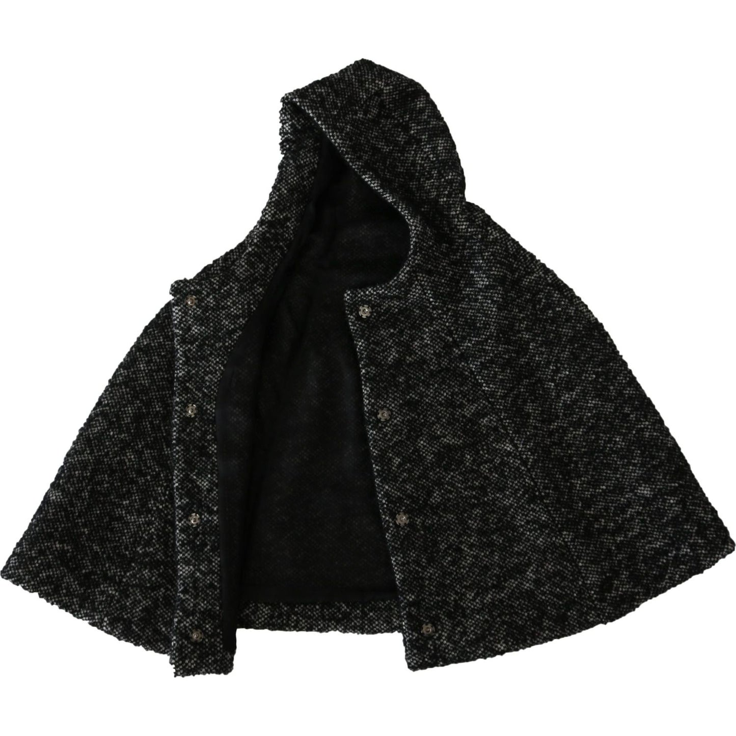 Dolce & Gabbana Gray Tweet Wool Kaftan Jacket Coat Top Dolce & Gabbana