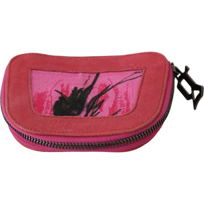 PINKO Pink Suede Printed Coin Holder Women Fabric Zippered Purse PINKO