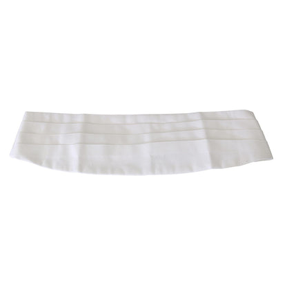 Dolce & Gabbana White Men Waist Belt Cotton Cummerbund Dolce & Gabbana
