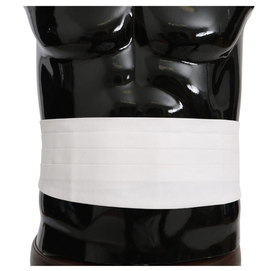 Dolce & Gabbana White Men Waist Belt Cotton Cummerbund Dolce & Gabbana