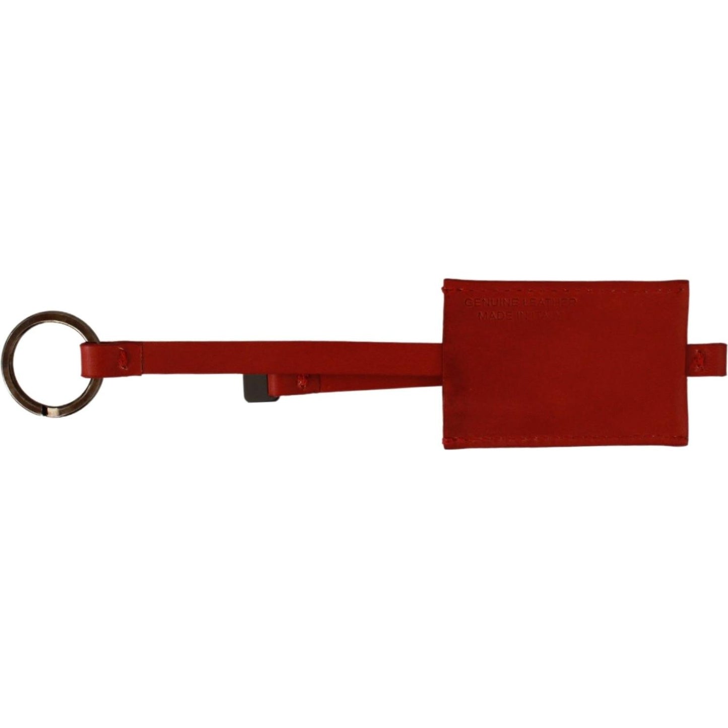 Costume National Red Leather Branded Logo Keyring Keychain Costume National