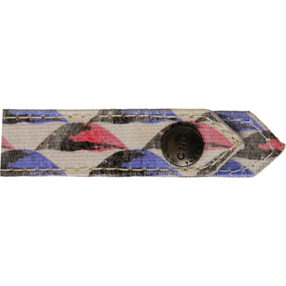 Costume National White Ring Branded Textile Keychain Costume National