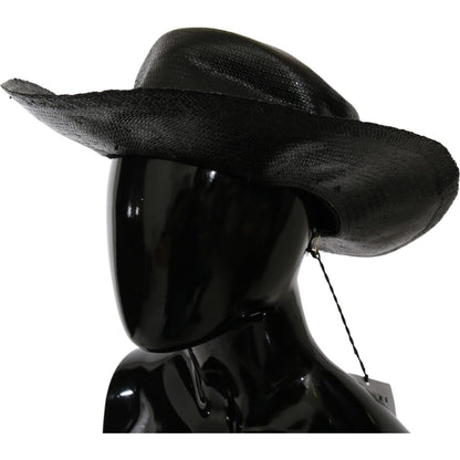 Costume National Black Wide Brim Cowboy Solid Hat Costume National