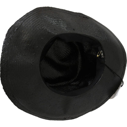 Costume National Black Wide Brim Cowboy Solid Hat Costume National