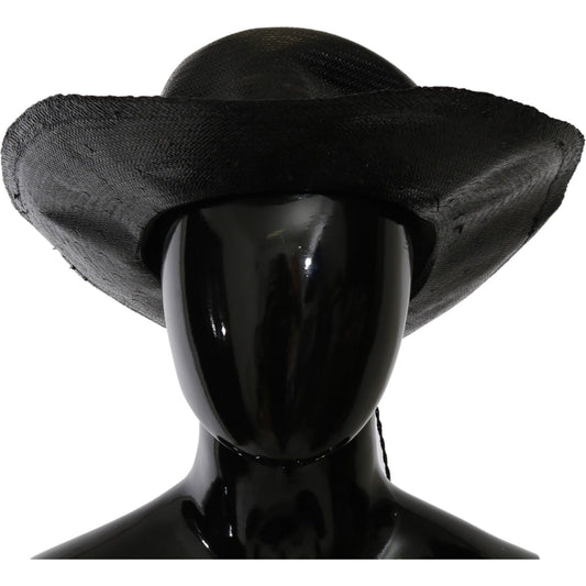 Costume National Black Wide Brim Cowboy Solid Hat Costume National