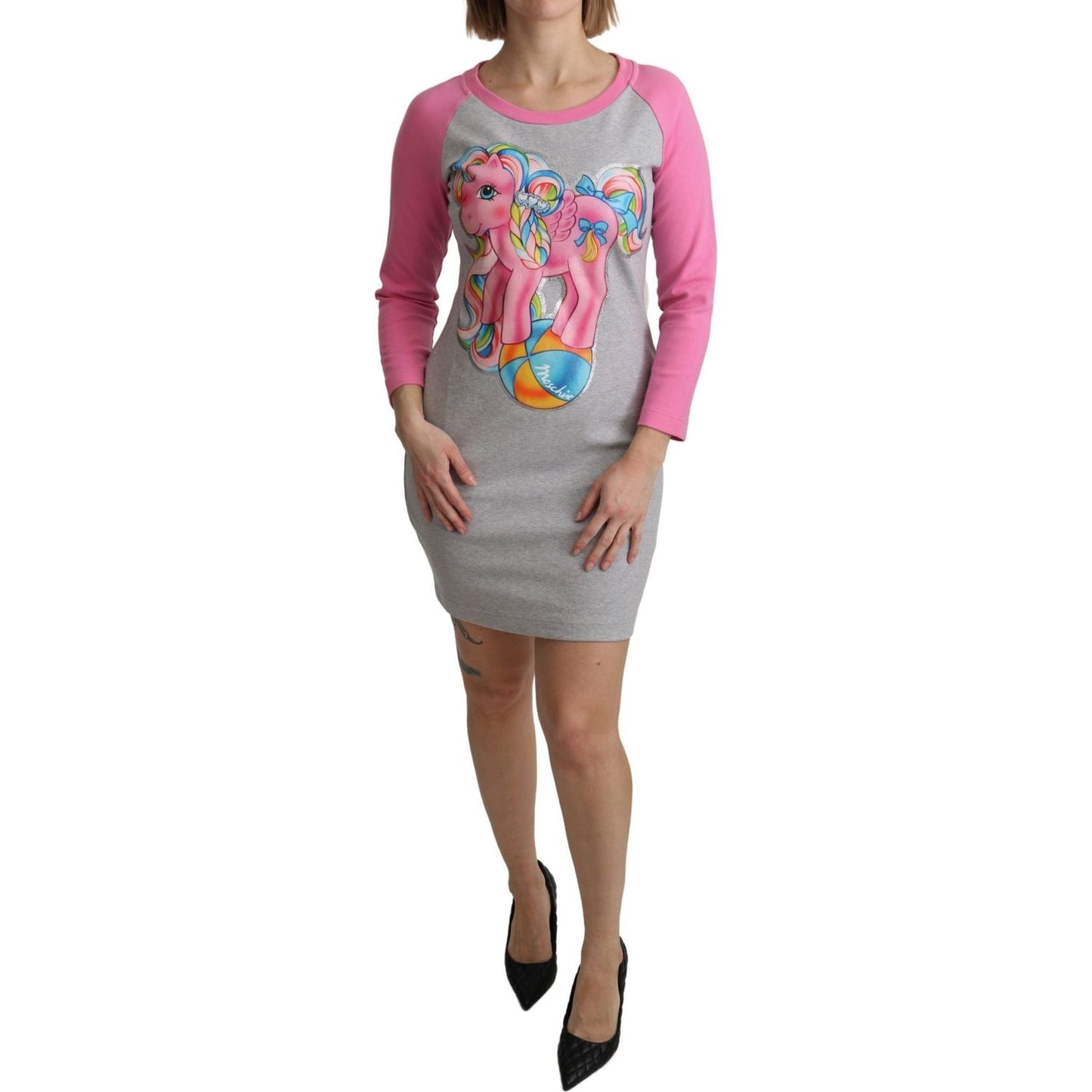 Moschino Gray My Little Pony Top Sweater Dress Moschino
