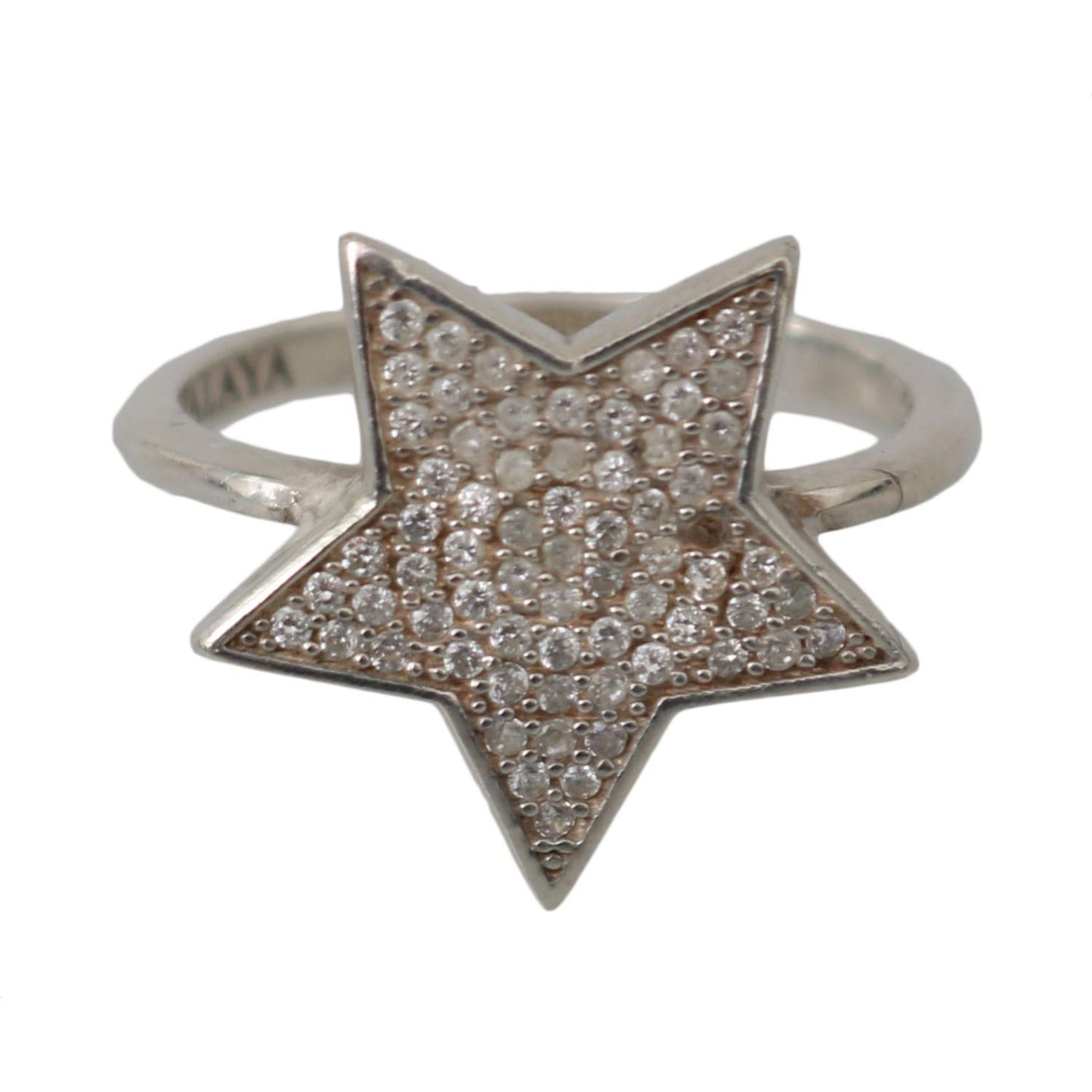Nialaya Silver Womens Clear CZ Star 925 Ring Nialaya