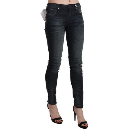 Acht Black Washed Low Waist Skinny Denim Trouser Acht