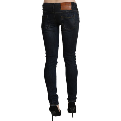 Acht Blue Washed Low Waist Skinny Denim Slim Trouser Acht