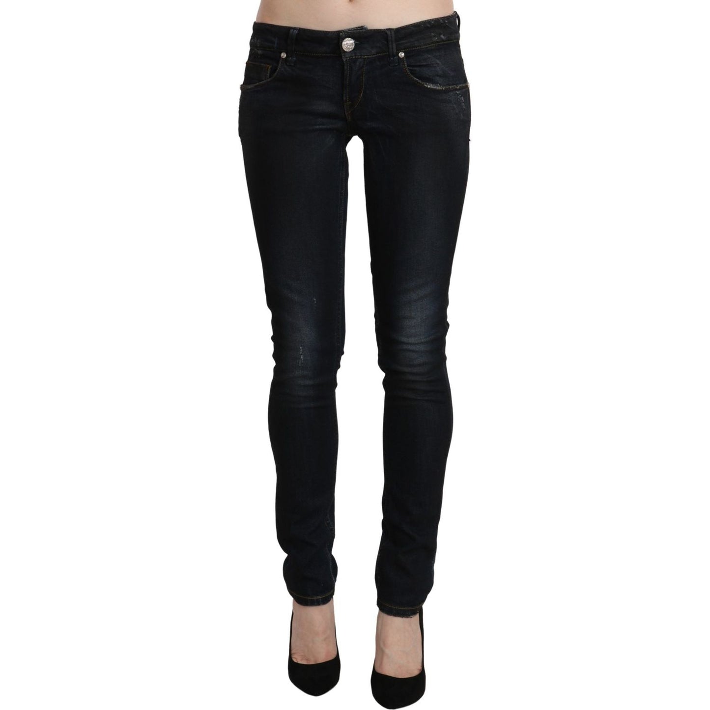 Acht Blue Washed Low Waist Skinny Denim Slim Trouser Acht