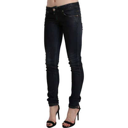 Acht Black Washed Low Waist Skinny Denim Jeans Acht