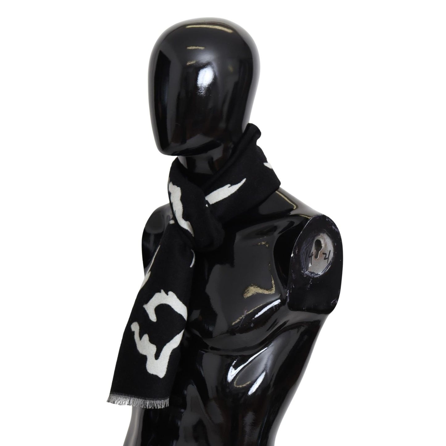 Givenchy Black White Wool Unisex Winter Warm Scarf Wrap Shawl Givenchy