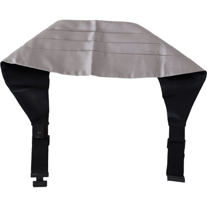 Dolce & Gabbana Gray Men Waist Belt 100% Silk Cummerbund Dolce & Gabbana