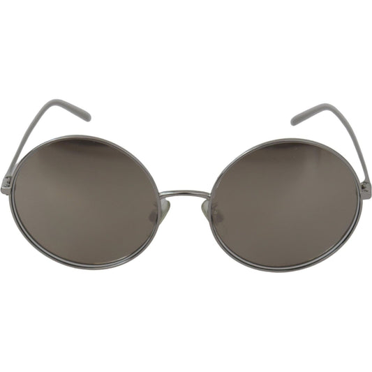 Dolce & Gabbana Silver Plated Round Gray Le nses Women Sunglasses Dolce & Gabbana