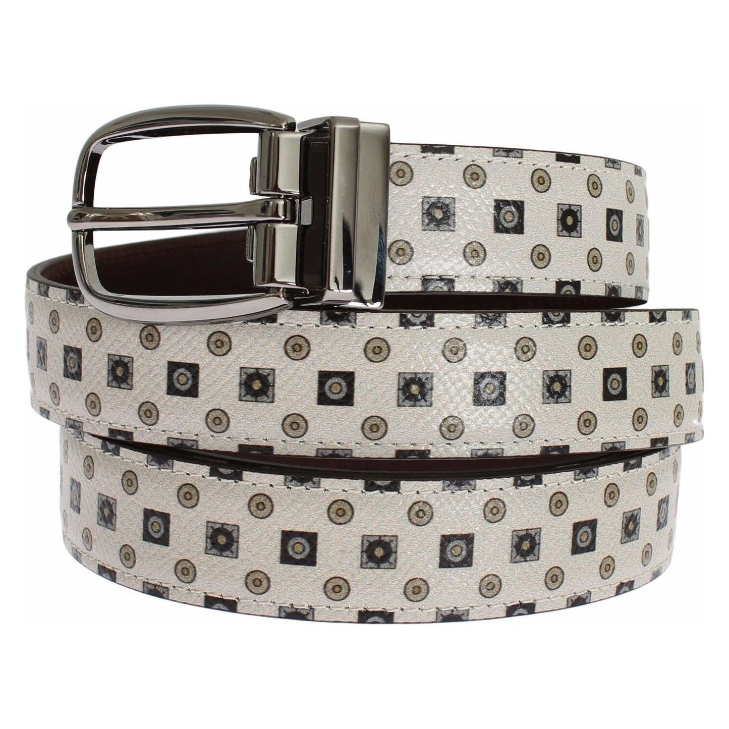 Dolce & Gabbana White Silk Bowtie Leather Men Belt Gift Box Dolce & Gabbana