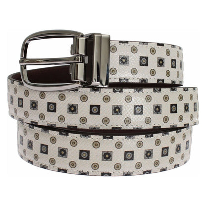 Dolce & Gabbana White Silk Bowtie Leather Men Belt Gift Box Dolce & Gabbana