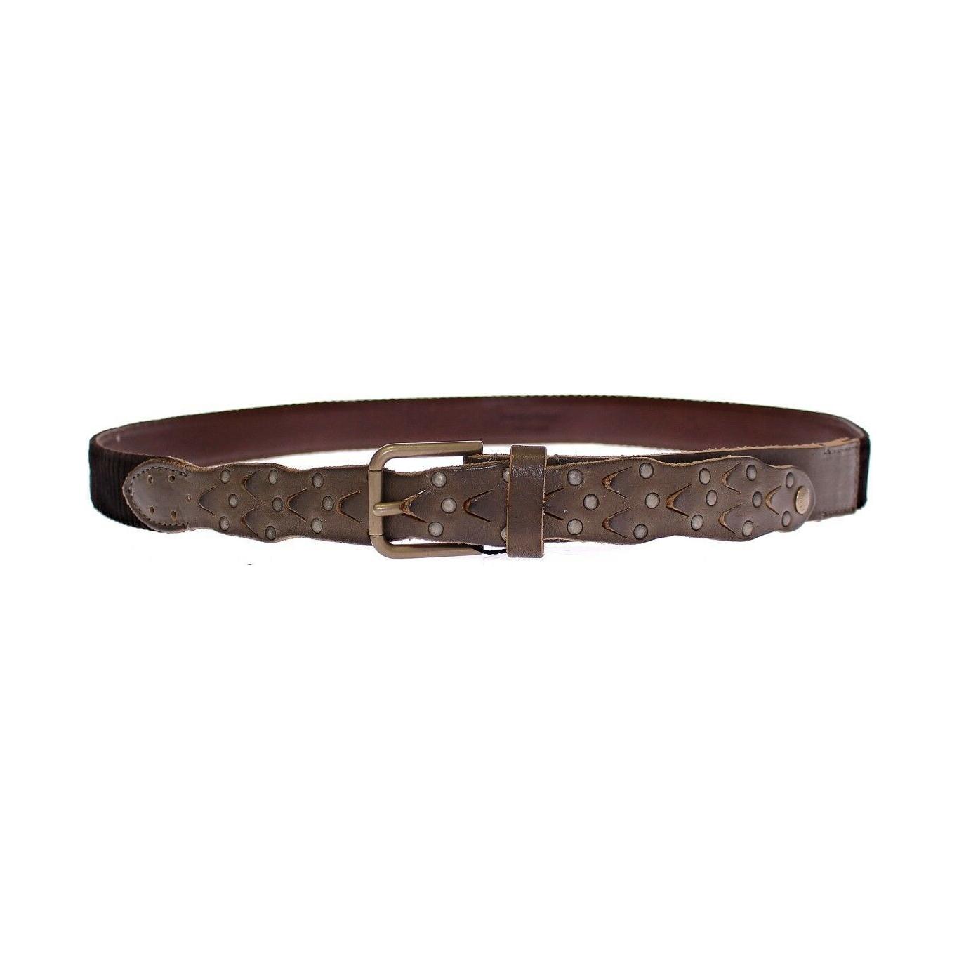 Dolce & Gabbana Brown Leather Logo Cintura Gürtel Belt