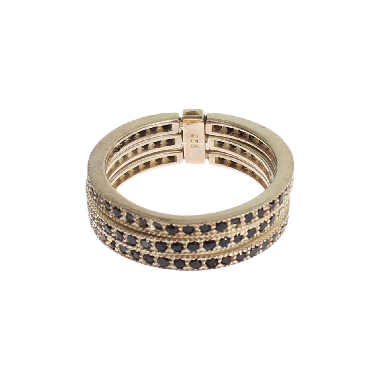 Nialaya Black CZ 925 Sterling Silver Womens Ring Nialaya