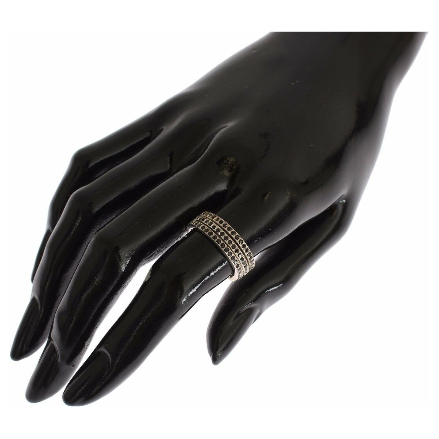 Nialaya Black CZ 925 Sterling Silver Womens Ring Nialaya