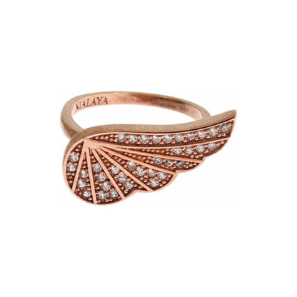 Nialaya Pink Gold 925 Silver Womens Clear CZ Ring Nialaya