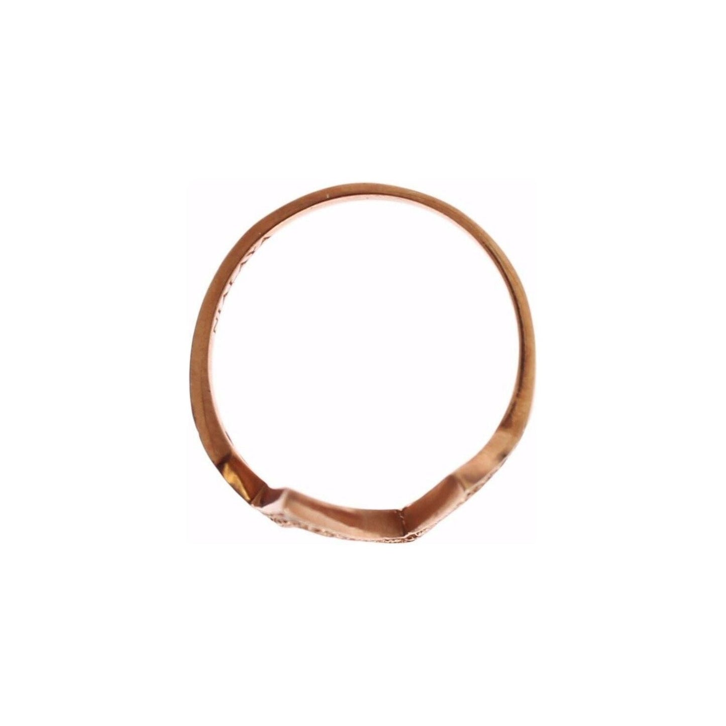 Nialaya Pink Gold 925 Silver Womens Clear Ring Nialaya