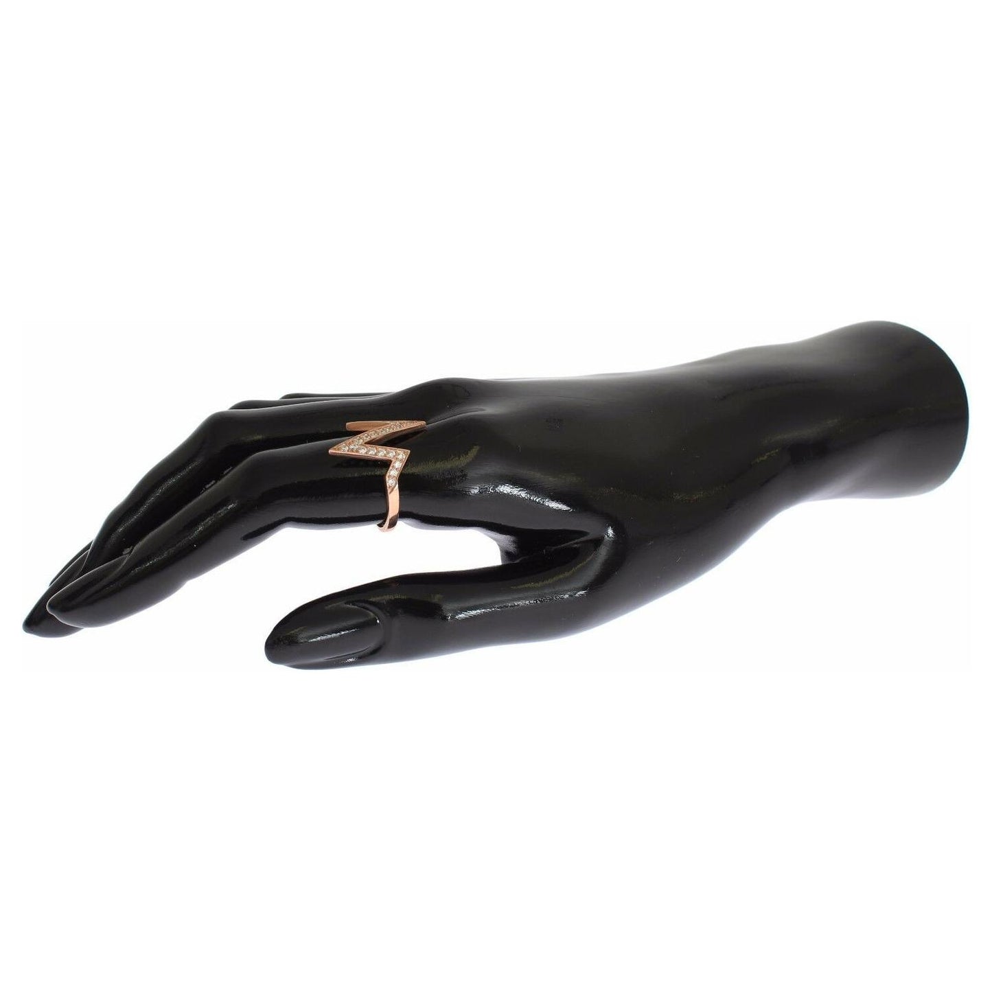 Nialaya Pink Gold 925 Silver Womens Clear Ring Nialaya