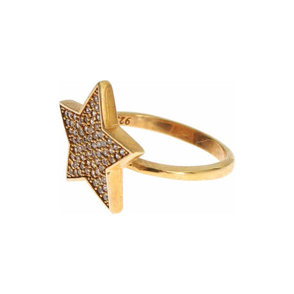 Nialaya Star Gold 925 Silver Womens Clear Ring 1728,67345645728,Accessories,Category - Jewellery,Clear CZ Crystals,EU54 | US7,Gold,Jewellery - Accessories,Jewelry,Material: 18K Gold plated 925 Sterling Silver,Men,New with tags,Nialaya,Rings - Jewellery -