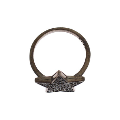 Nialaya Black CZ Star 925 Silver Womens Ring Nialaya