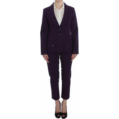 BENCIVENGA Purple Striped Stretch Coat Blazer Pants Suit BENCIVENGA