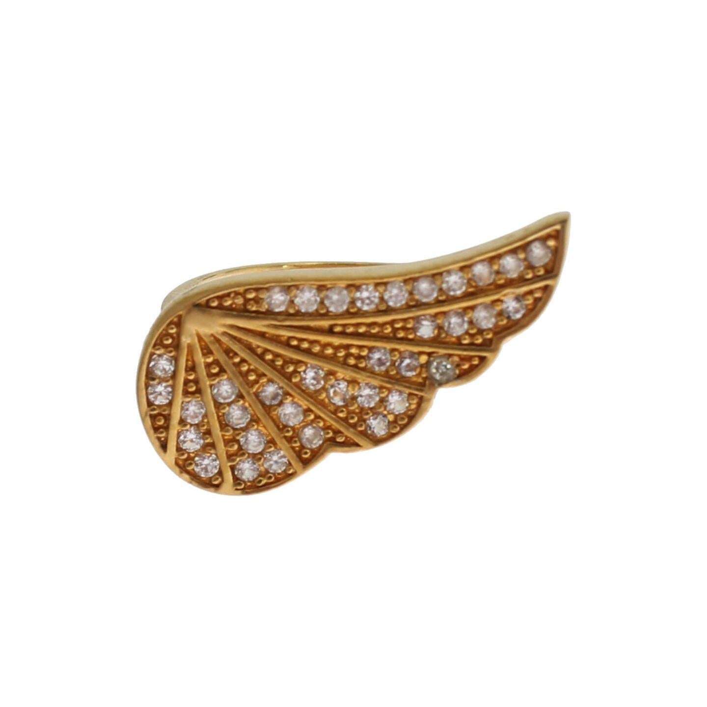 Nialaya Womens Clear CZ Gold 925 Silver Authentic Ring