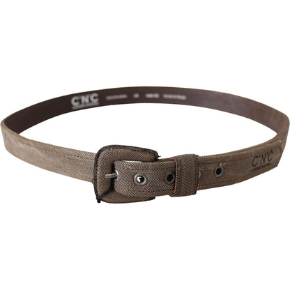 Costume National Brown Leather Logo Buckle Waist Belt Costume National