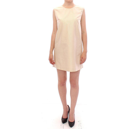 Andrea Incontri Beige Sleeveless Shift Mini Dress Andrea Incontri