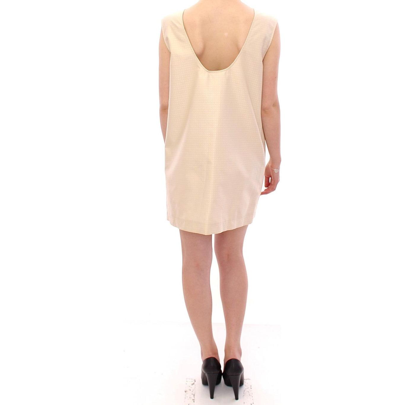 Andrea Incontri Beige Sleeveless Shift Mini Dress Andrea Incontri