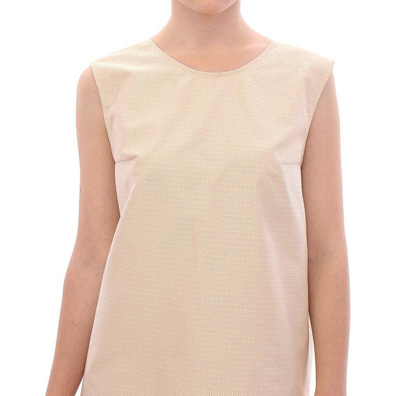 Andrea Incontri Beige Sleeveless Shift Mini Dress Andrea Incontri