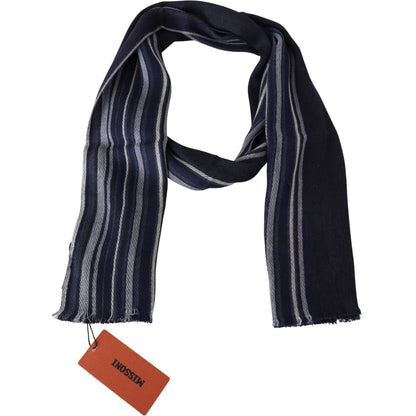 Missoni Multicolor Wool Striped Unisex Wrap Fringes Shawl