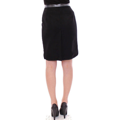 Corrado De Biase Black Metal Buttons Cotto Wool Skirt Corrado De Biase