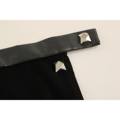 Corrado De Biase Black Metal Buttons Cotto Wool Skirt Corrado De Biase