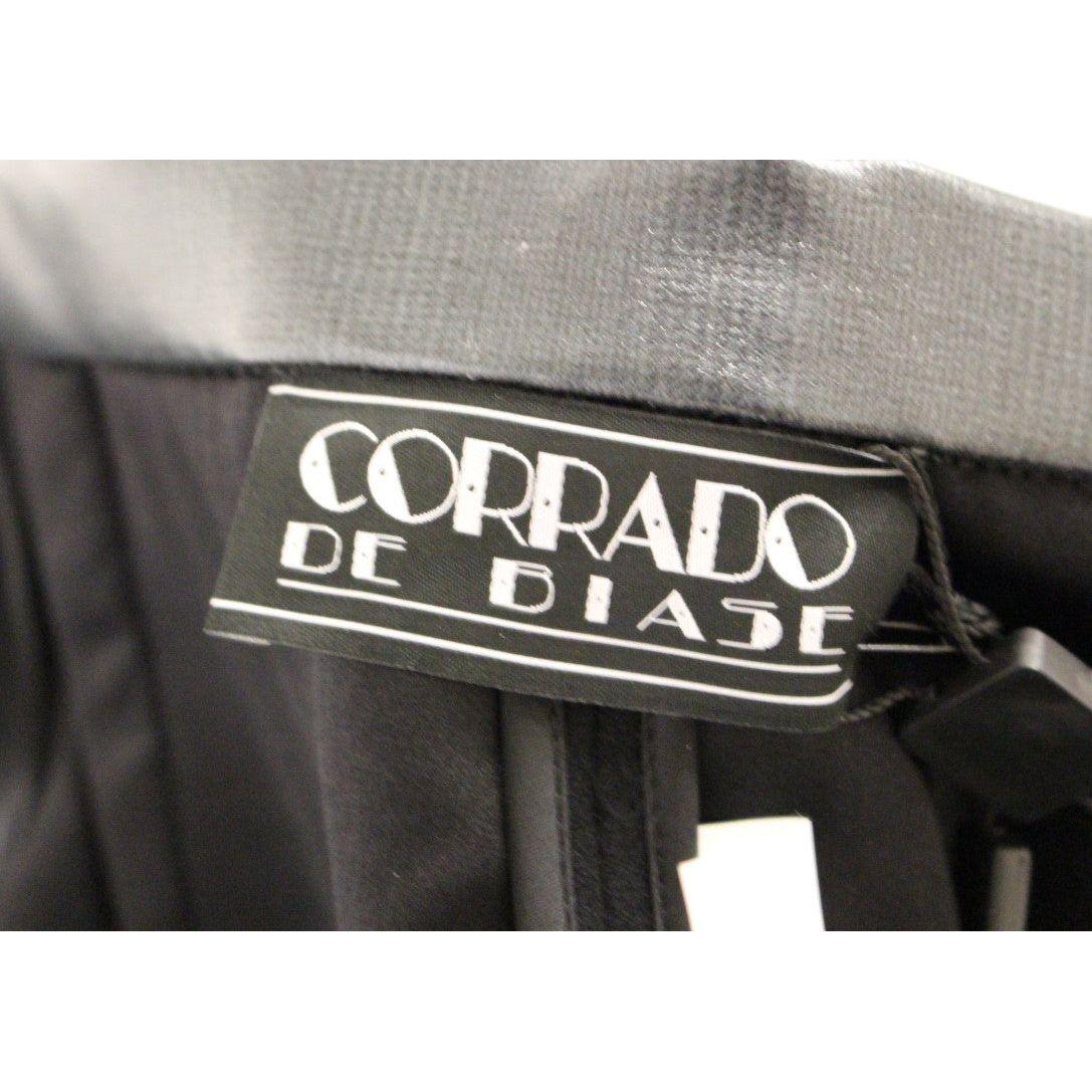 Corrado De Biase Black Metal Buttons Cotto Wool Skirt Corrado De Biase
