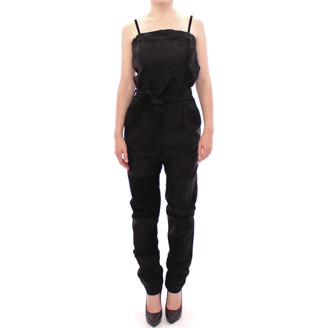 La Maison du Couturier Black Leather Jumpsuit La Maison du Couturier