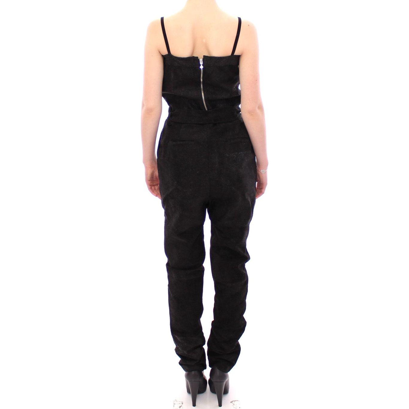 La Maison du Couturier Black Leather Jumpsuit La Maison du Couturier