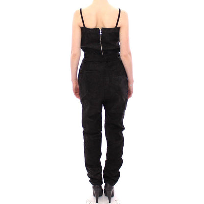 La Maison du Couturier Black Leather Jumpsuit La Maison du Couturier