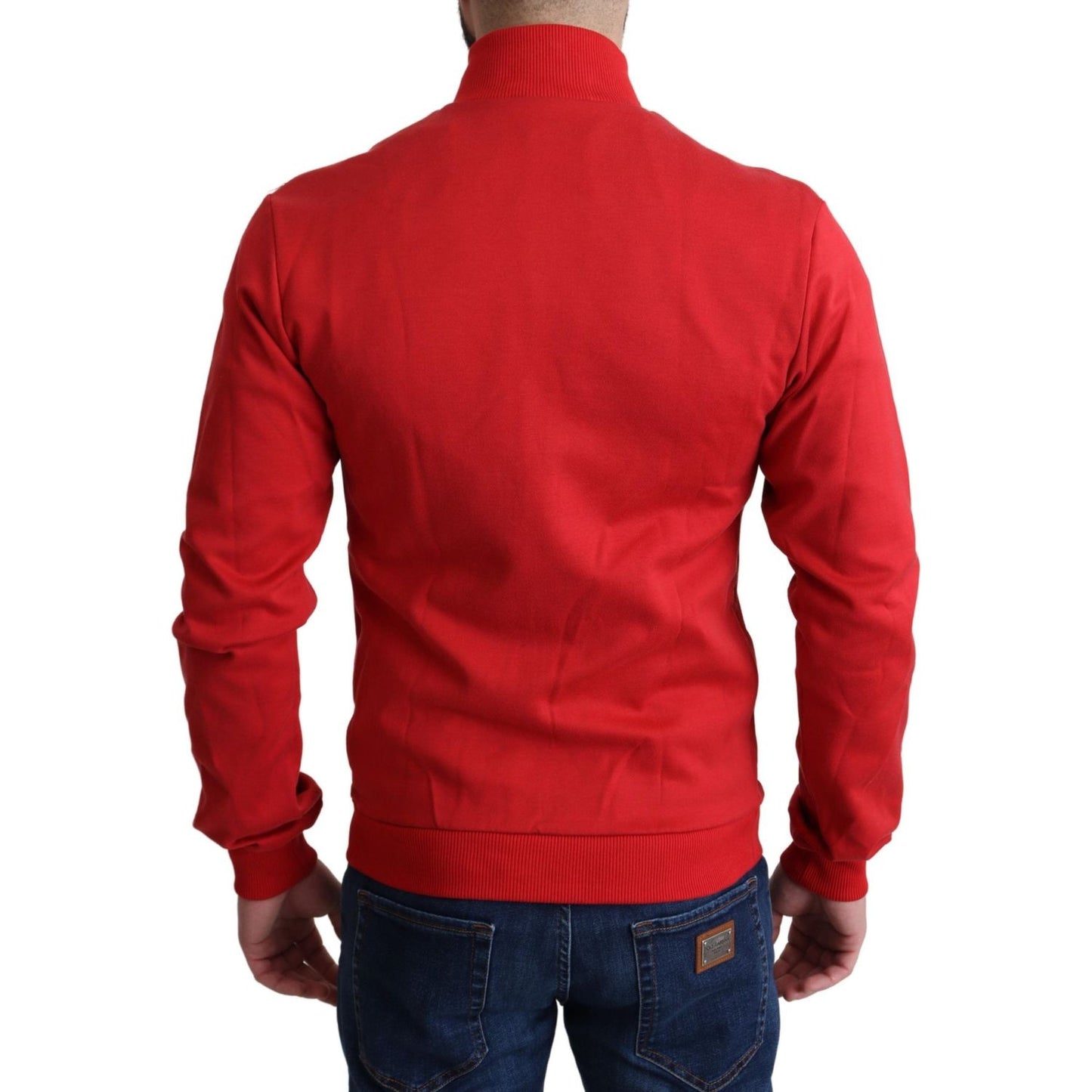 Dolce & Gabbana Red DG Motor Club Zippered Cardigan Sweater
