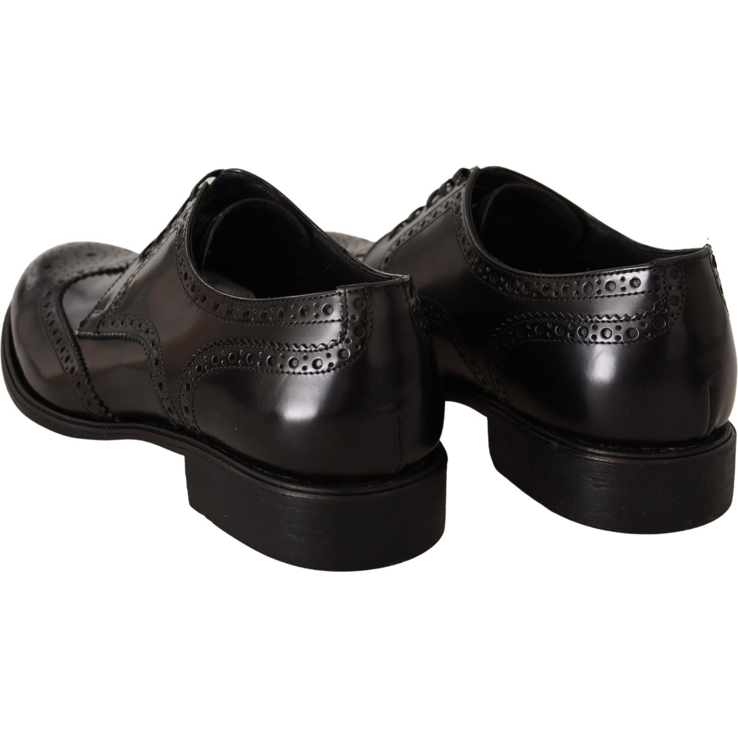 Dolce & Gabbana Black Leather Oxford Wingtip Formal Shoes