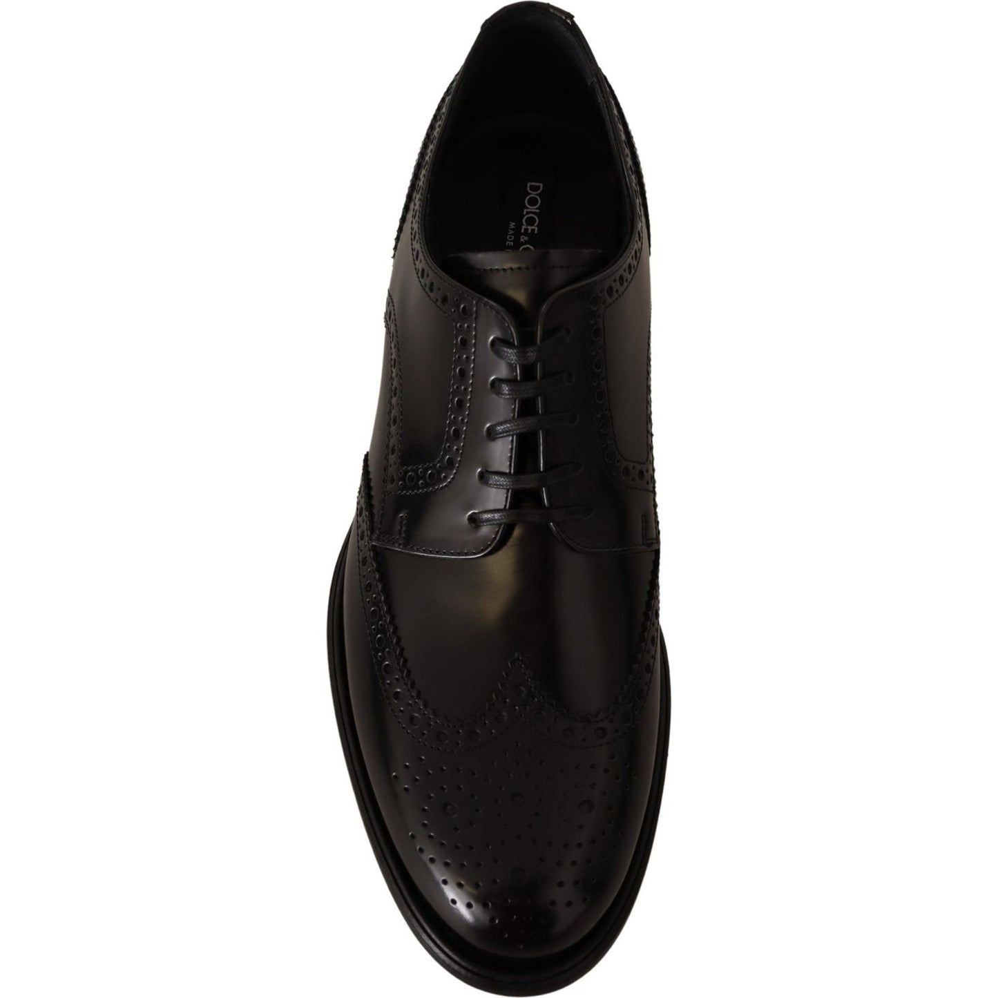 Dolce & Gabbana Black Leather Oxford Wingtip Formal Shoes